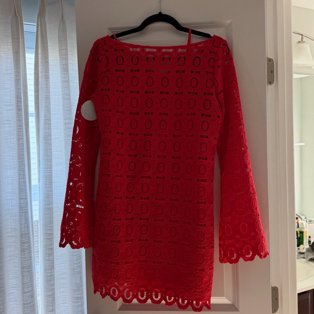 Hill House Vibrant Red Lace Dress